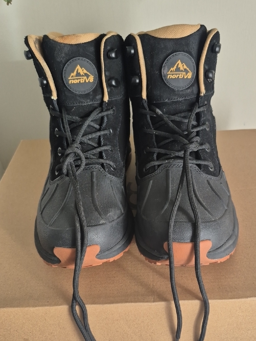 Women's Black and Tan Waterproof Hiking Boots